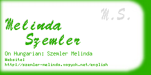 melinda szemler business card